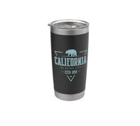 Logotipo vintage de California The Golden State Vaso térmico de acero inoxidable de doble pared