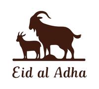 Logotipos de siluetas de Eid al Adha con animales de sacrificio islámicos Pegatinas de pared de vinilo 54.6x60.5cm No daña la superficie de la pared Café