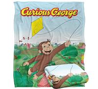 LOGOVISION Curious George - Manta de 152 x 127 cm, Manta Supersuave de Tacto Sedoso de Kite Flying George