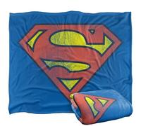 LOGOVISION DC Supermanretro Supes Logo Distressed Manta súper Suave con Tacto Sedoso - 152 x 127 cm