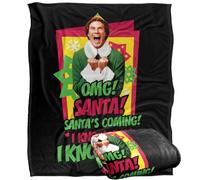LOGOVISION Elf Santa's Coming! I Know Him! Manta súper Suave con Tacto Sedoso - 152 x 127 cm