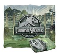 LOGOVISION Jurassic World Jurassic World Fence Logo Manta súper Suave con Tacto Sedoso - 152 x 127 cm