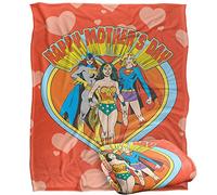 LOGOVISION Justice League Blanket, 152 x 127 cm Batgirl, Wonder Woman, Supergirl Mother's Day Silky Touch Super Soft Throw Blanket