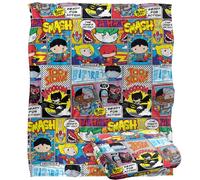 LOGOVISION Justice League DC Heroes Chibi Manta súper Suave con Tacto Sedoso - 152 x 127 cm