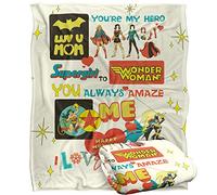LOGOVISION Justice League DC Mothers Day You'Re My Hero Manta súper Suave con Tacto Sedoso - 152 x 127 cm