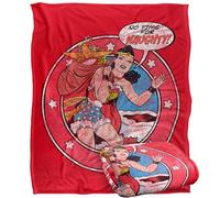LOGOVISION Justice League Wonder Woman Vintage No Time For Naughty Manta súper Suave con Tacto Sedoso - 152 x 127 cm