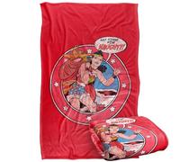 LOGOVISION Justice League Wonder Woman Vintage No Time For Naughty Manta súper Suave con Tacto Sedoso - 91 x 147 cm
