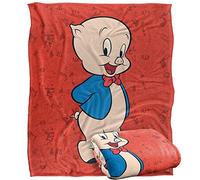 LOGOVISION Looney Tunes Blanket, 152 x 127 cm, Porky Pig Character Silky Touch Super Soft Throw