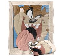LOGOVISION Looney Tunes Blanket, 152 x 127 cm, Taz Closeup Silky Touch Super Soft Throw