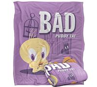 LOGOVISION Looney Tunes Retro Tweety Manta súper Suave con Tacto Sedoso - 152 x 127 cm