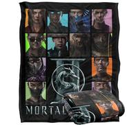 LOGOVISION Mortal Kombat 2 Character Squares Manta súper Suave con Tacto Sedoso - 152 x 127 cm