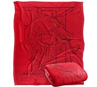LOGOVISION Mortal Kombat 2 Dragon Pillar Manta súper Suave con Tacto Sedoso - 152 x 127 cm