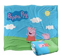 LOGOVISION Peppa Pig - Manta para niños, Tacto Sedoso, 152 x 127 cm, Peppa and George Sunny Day, 50 x 60 Pulgadas