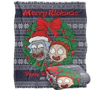 LOGOVISION Rick and Morty Merry Rickmas Ugly Christmas Sweater Manta súper Suave con Tacto Sedoso - 152 x 127 cm
