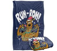 LOGOVISION Scooby Doo Christmas Lights Ruh Roh! Manta súper Suave con Tacto Sedoso - 91 x 147 cm