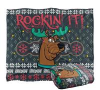 LOGOVISION Scooby Doo! Rocain' It Ugly Christmas Sweater Manta súper Suave con Tacto Sedoso - 152 x 127 cm