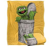 LOGOVISION Sesame Street Oscar - Manta con Licencia Oficial Pintada de Tacto Sedoso súper Suave, 152 x 127 cm