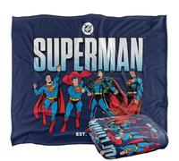 LOGOVISION Superman Across The Years Line Up Manta súper Suave con Tacto Sedoso - 152 x 127 cm