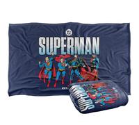 LOGOVISION Superman Across The Years Line Up Manta súper Suave con Tacto Sedoso - 91 x 147 cm