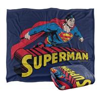 LOGOVISION Superman Distressed Flying Manta súper Suave con Tacto Sedoso - 152 x 127 cm