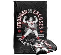 LOGOVISION Superman Father's Day Superman Stronger Than Excuses Manta súper Suave con Tacto Sedoso - 91 x 147 cm