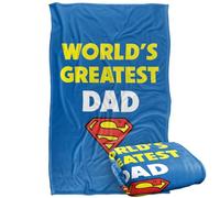 LOGOVISION Superman Father's Day World'S Greatest Dad Manta súper Suave con Tacto Sedoso - 91 x 147 cm