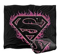 LOGOVISION Superman Fuchsia Flames Manta súper Suave con Tacto Sedoso - 152 x 127 cm