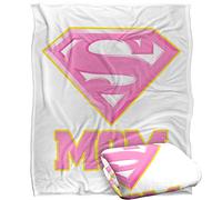 LOGOVISION Superman - Logo Super Mom Rosa Manta súper Suave con Tacto Sedoso - 152 x 127 cm