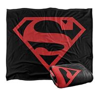 LOGOVISION Superman Rojo On Negro Shield Manta súper Suave con Tacto Sedoso - 152 x 127 cm
