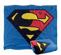LOGOVISION Superman Shield 1993 Negro Rojo Manta súper Suave con Tacto Sedoso - 152 x 127 cm