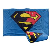 LOGOVISION Superman Shield 1993 Negro Rojo Manta súper Suave con Tacto Sedoso - 91 x 147 cm