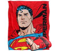 LOGOVISION Superman Super Cape Vertical Text Manta súper Suave con Tacto Sedoso - 152 x 127 cm