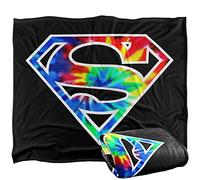 LOGOVISION Superman Superman Tie Dye Logo Manta súper Suave con Tacto Sedoso - 152 x 127 cm