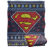 LOGOVISION Superman Ugly Christmas Sweater Logo Manta súper Suave con Tacto Sedoso - 152 x 127 cm
