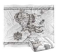 LOGOVISION The Lord of The Rings Blanket, 152 x 127 cm White Middle Earth Map Silky Touch Super Soft Throw Blanket