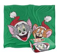 LOGOVISION Tom and Jerry Best Pals Christmas Santa Hats Manta súper Suave con Tacto Sedoso - 152 x 127 cm