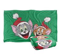 LOGOVISION Tom and Jerry Best Pals Christmas Santa Hats Manta súper Suave con Tacto Sedoso - 91 x 147 cm