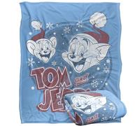 LOGOVISION Tom and Jerry Christmas Santa Hats Retro Manta súper Suave con Tacto Sedoso - 152 x 127 cm
