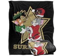 LOGOVISION Tom and Jerry Christmas Surprise Manta súper Suave con Tacto Sedoso - 152 x 127 cm