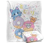 LOGOVISION Tom and Jerry Gokko Yum Donuts Manta súper Suave con Tacto Sedoso - 152 x 127 cm