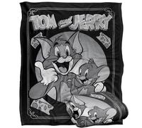LOGOVISION Tom and Jerry Negro and Blanco Poster Manta súper Suave con Tacto Sedoso - 152 x 127 cm