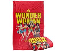 LOGOVISION Wonder Woman Through The Years Manta súper Suave con Tacto Sedoso - 91 x 147 cm