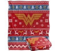 LOGOVISION Wonder Woman Ugly Christmas Sweater Logo Manta súper Suave con Tacto Sedoso - 152 x 127 cm