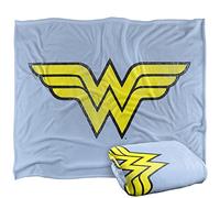 LOGOVISION Wonder Woman Wonder Woman Logo Distressed Manta súper Suave con Tacto Sedoso - 152 x 127 cm