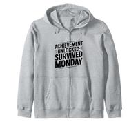 Logro Desbloqueado Sobrevivido Lunes motivación Gamer Sudadera con Capucha