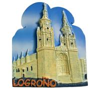 Logrono La Rioja España Imán para nevera de viaje, recuerdo 3D, colección artesanal