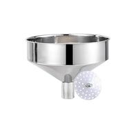 LOGSEE Acero Inoxidable Embudo Grande 25 cm de Acero Inoxidable de Cocina con Filtro extraíble Embudo de Cocina de Metal para la Transferencia de Granos líquidos (Color : Silver, Size : 25/4.2cm)