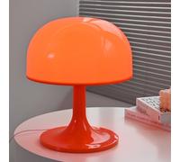 LOGT Lámpara de Mesa LED con Forma de Seta, Color Naranja, Regulable, Conector USB, Luz con Cable e Interruptor, Lámpara de Mesa Moderna, Decorativa para Interior, Luz de Mesita de Noche