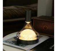 LOGT Lámpara de Mesa LED Inalámbrica Diseño Decantador de Vino Luz de Mesa Recargable Táctil Regulable Lámpara de Mesita de Noche 3 Temperaturas de Color Luz de Cristal Pantalla Cristal,Multi colored