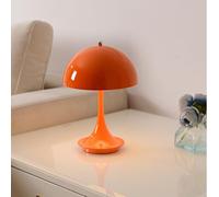 LOGT Lámpara seta Inalámbrica Recargable Luz de Mesa Interior Moderna Lámpara Seta Recargable por USB Regulable con Interruptor Táctil Luces de Mesa 3 Niveles de Luminosidad Luces de Mesa,Naranja